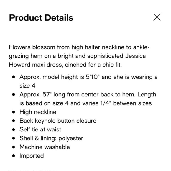 NWT Jessica Howard Floral Sleeveless Maxi Dress size 14 - Picture 11 of 12